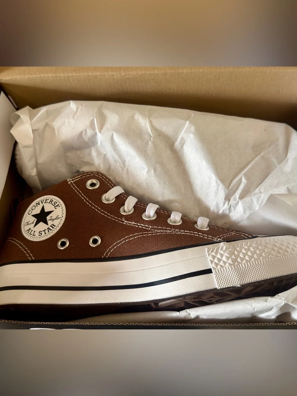 Converse All Star Low Top Sneakers - Brown with White Sole
